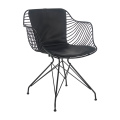 Free Sample Chrome Gold Metal European Style Model Bob Hy Frame Chromed Design Black Turquoise Outdoor Wire Chair Off